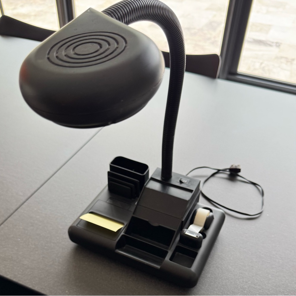Black Desk Organizer Lamp